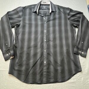 Bugatchi Uomo Mens Dress Shirt Striped Classic Fit Button Up